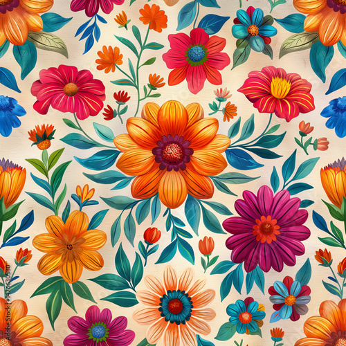 Raíces Florales: Tradición Mexicana en Color y Forma