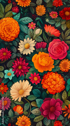 Raíces Florales: Tradición Mexicana en Color y Forma