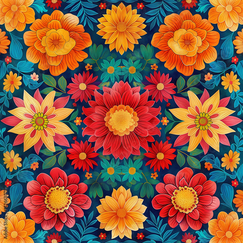 Raíces Florales: Tradición Mexicana en Color y Forma