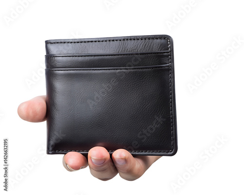 hand holding a black wallet photo