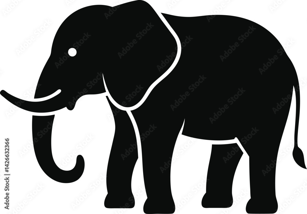 Obraz premium Elephfant silhouette vector on transparent background
