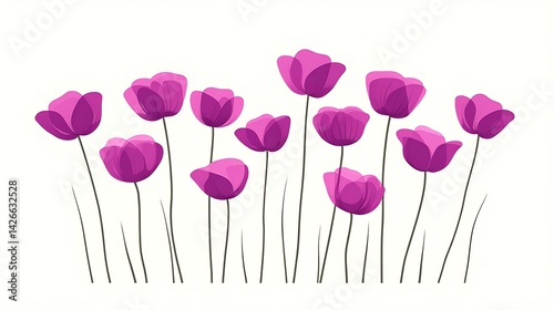 Purple Flowers with Spring Meadow.