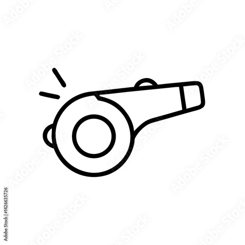 Whistle icon in minimalist style with simple lines  