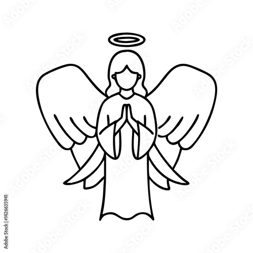 angel icon, angel vector illustration-simple illustration of angel, perfect for angel logos and icons