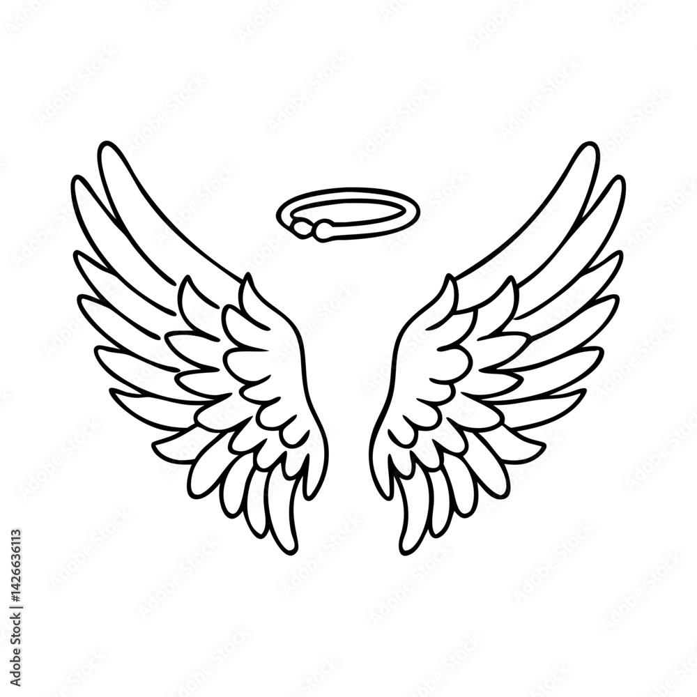 Fototapeta premium angel wings icon, angel wings vector illustration-simple illustration of angel wings, perfect for angel wings logos and icons