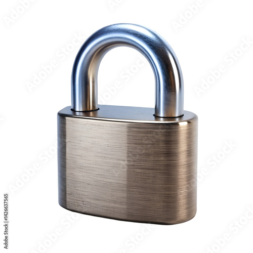 Iron padlock isolated on white background photo