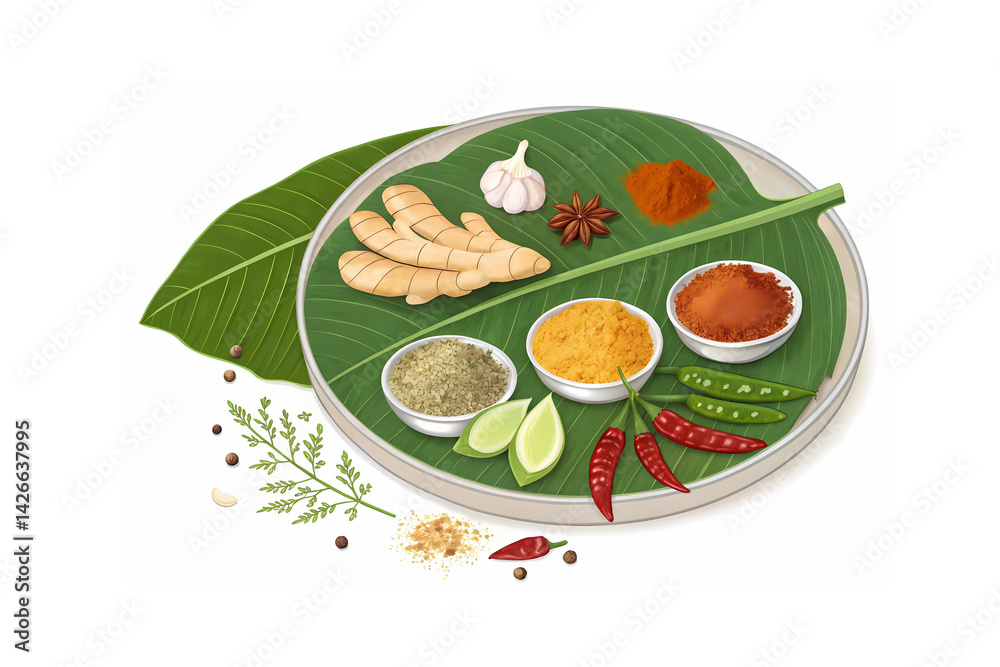 A various spices in bowls powder isolated on white background A various spices in bowls powder isolated on white background