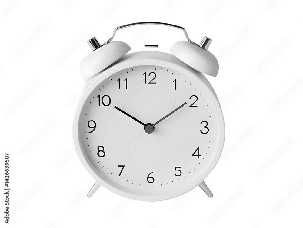 White alarm clock, timepiece White alarm clock, timepiece