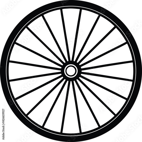 bicycle wheel on white background