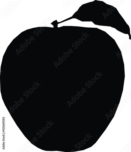Minimalist Apple Silhouette - Classic Fruit Icon for Health and Nature Designs