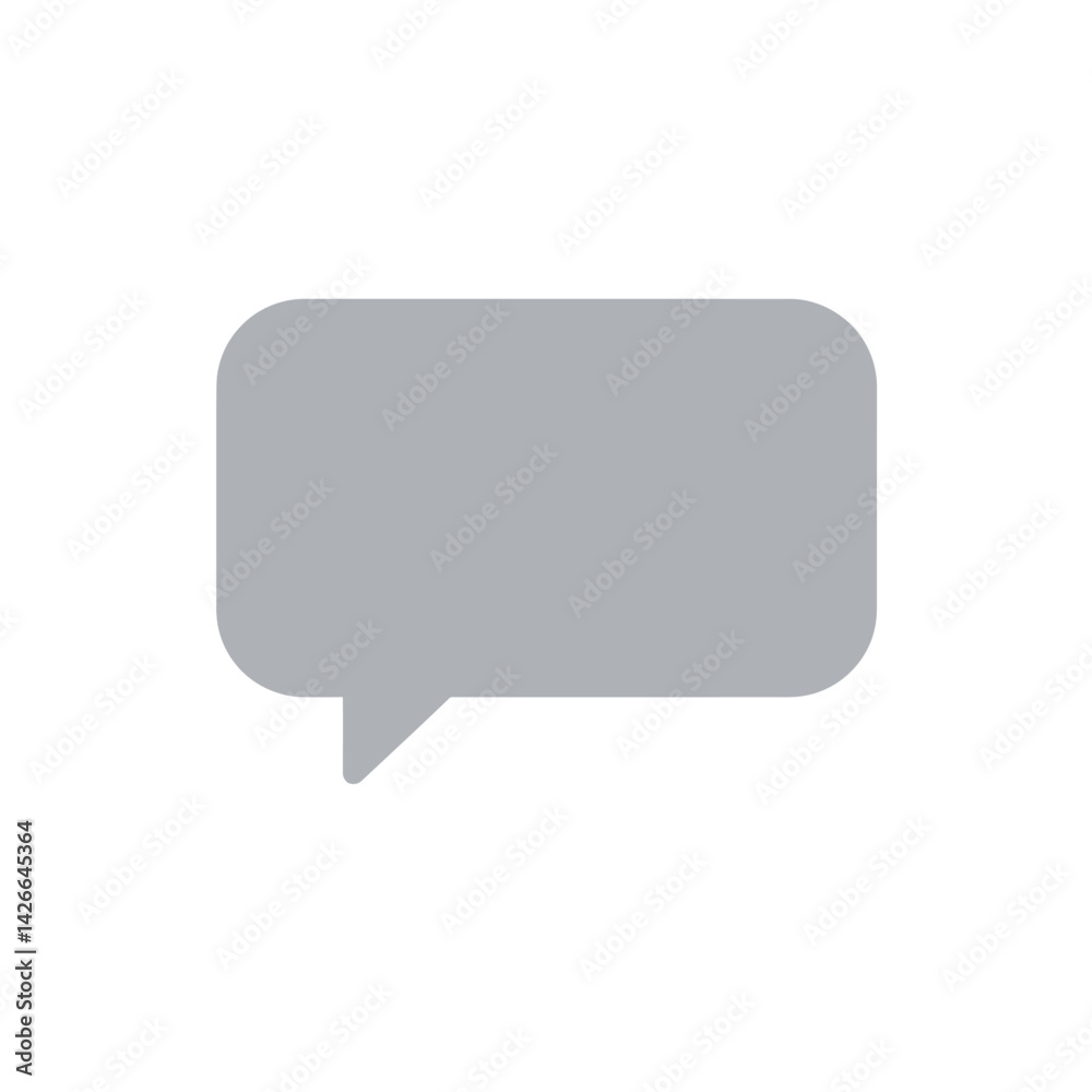 A light grey speech bubble against a white background perfect for displaying dialogue or conveying messages A light grey speech bubble against a white background perfect for displaying dialogue or conveying messages