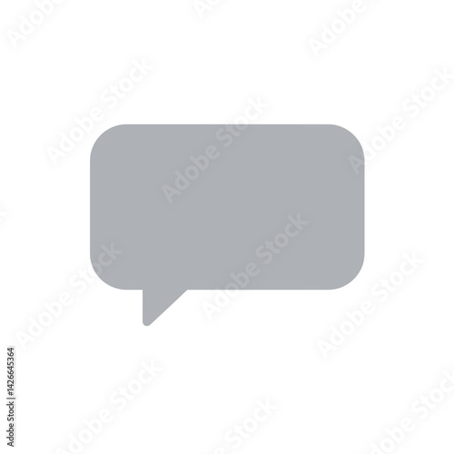 A light grey speech bubble against a white background perfect for displaying dialogue or conveying messages