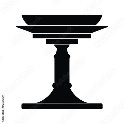 Pedestal Table Silhouette Vector Icon
