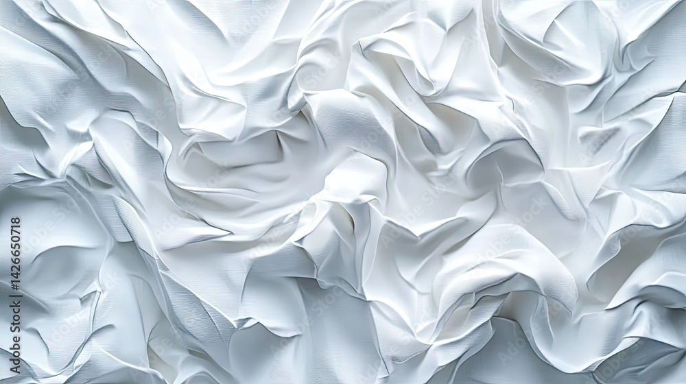Fototapeta premium Elegant white fabric texture abstract art minimalist design soft lighting close-up textile concept