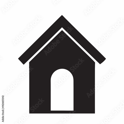 Dog House Black Silhouette Vector silhouette