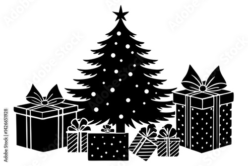 Christmas tree with presents