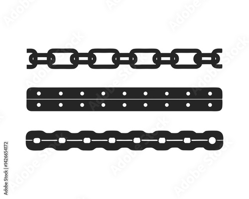 set of Chain silhouette vector illustration