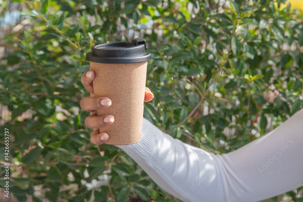 Reusable and biodegradable recycled cork cup
