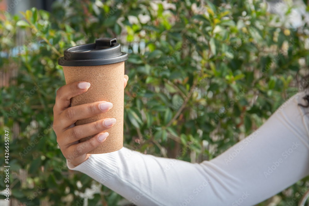 Reusable and biodegradable recycled cork cup