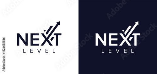 Next Level Logo Design, Next Level business startup vector logo design