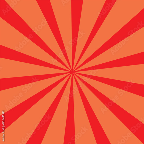 Vector sunburst pattern orange and red design. Vintage sunrays illustration swirl grunge backdrop line. sun beam vector banner design and comic burst gradient concept pattern.