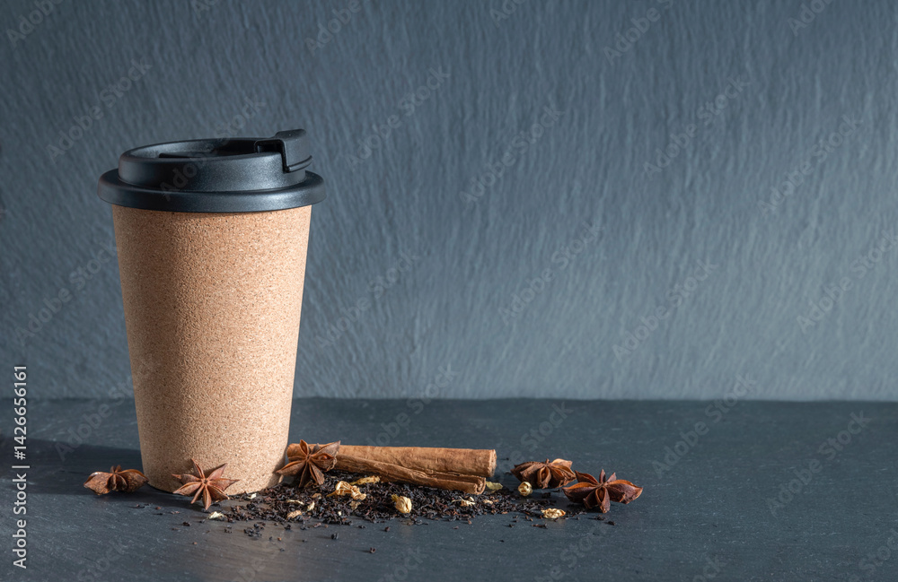 Reusable and biodegradable recycled cork cup