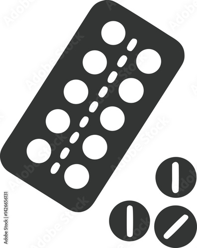 Pills Blister Pack and Loose Tablets Hospital Building  Icon