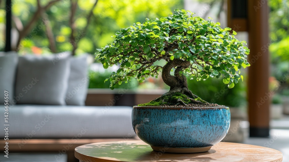 Zen bonsai in patio setting Zen bonsai in patio setting