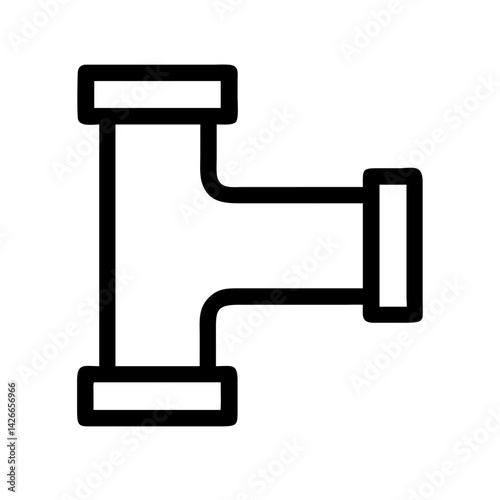 Pipe fittings, flat design, line illustration, plumbing equipment concept