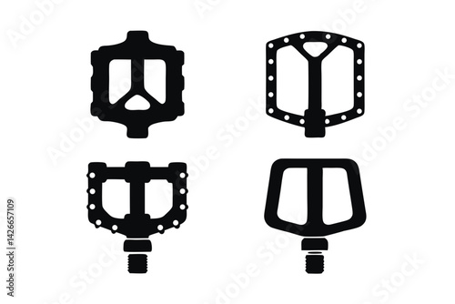 Bicycle pedal silhouette vector illustration