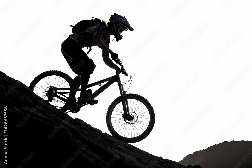 Obraz premium silhouette of a cyclist