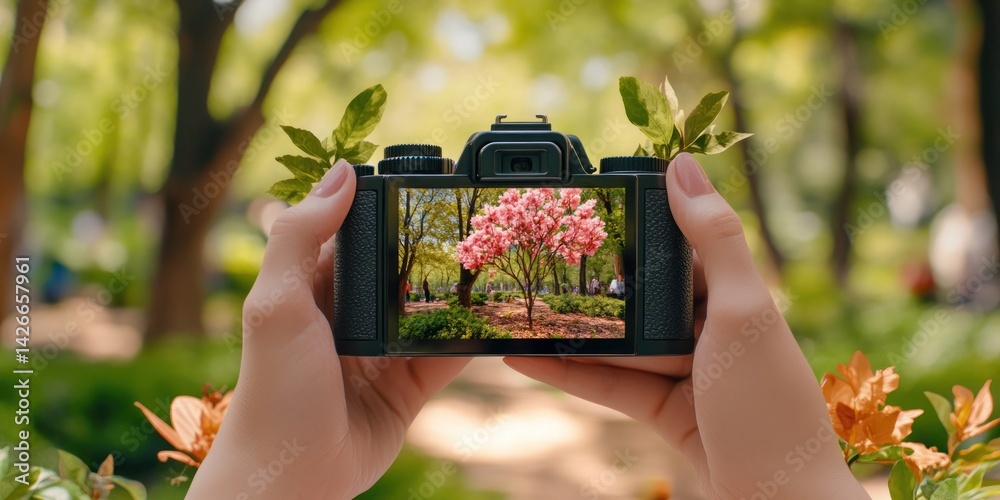 AI-Powered Camera Capturing Perfect Photo, Symbolizing Creative Automation