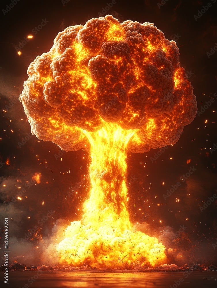 Massive Fireball Explosion with Intense Heat and Energy Displayed