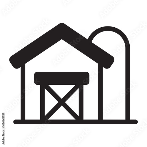 barn glyph icon