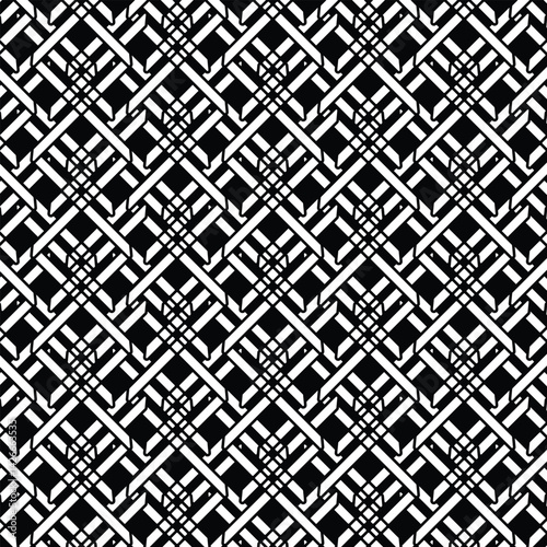 Abstract interwoven black and white lines creating a striking geometric pattern