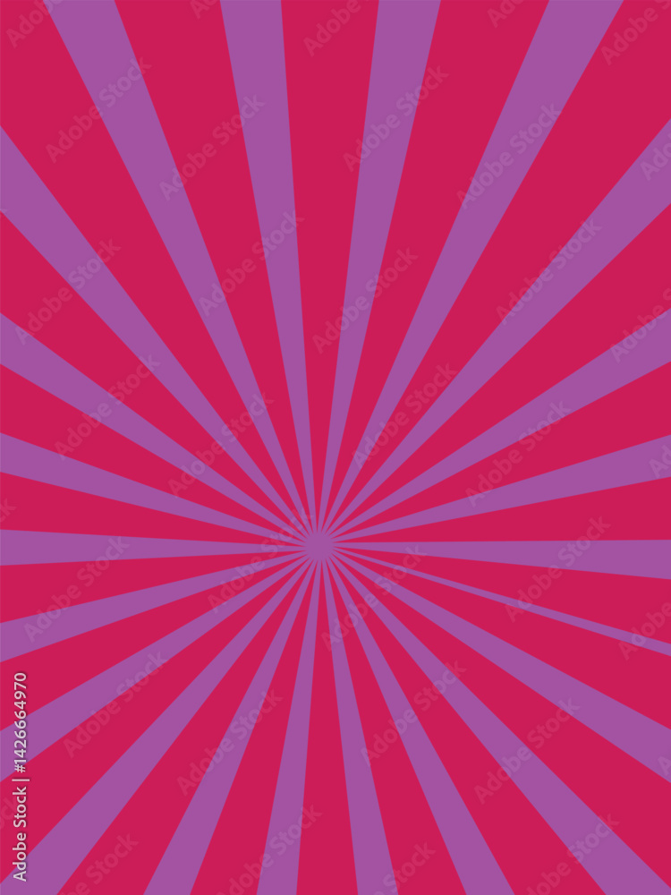 Fototapeta premium Vibrant Pink Sunburst Pattern Background. Ray star burst backdrop.