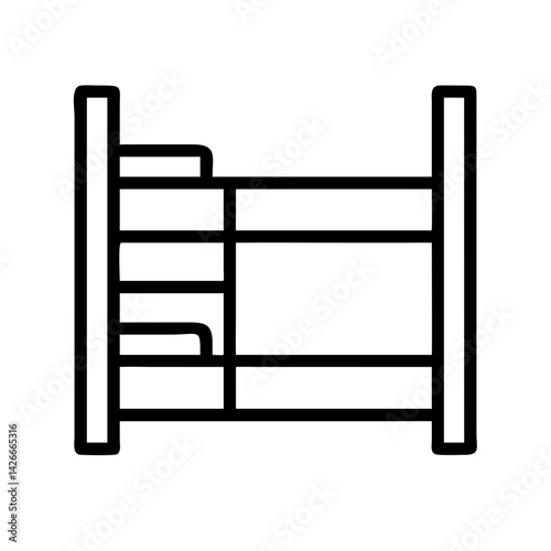 bunk bed pictogram isolated vector 
