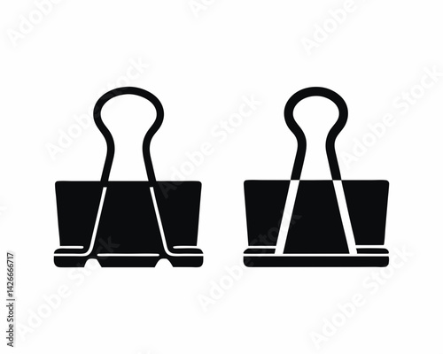 Binder clip icon silhouette vector illustration