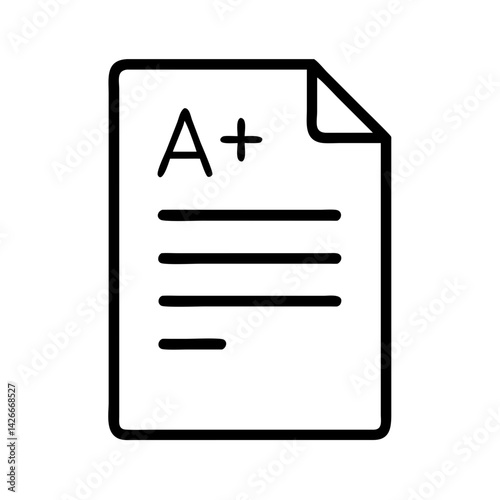 A+ Grade on Paper Sheet Icon Design photo