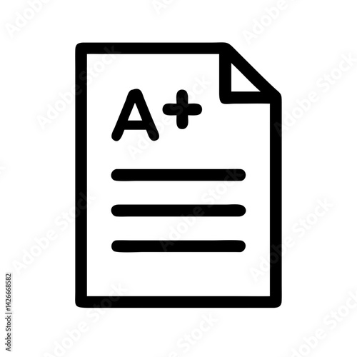 A+ Grade on Paper Sheet Icon Design photo