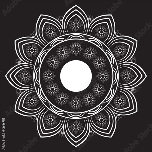 Outline Mandala for Coloring Book Page. Oriental Mandala vector. Mandala Coloring book line art vector illustration. Vector abstract mandala pattern. Hand drawn doodle mandalas coloring book.