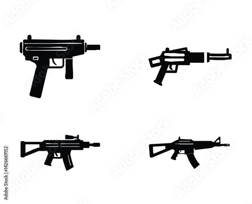 Modern smart Beautiful guns icon vector template Editable graphic design