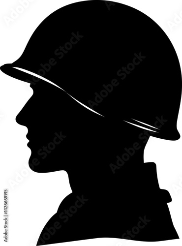 Silhouette of a Soldier in Military Helmet A Powerful Symbol of Service and Sacrifice