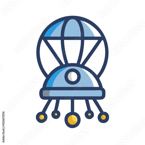 Astronaut Landing Capsule Icon Design