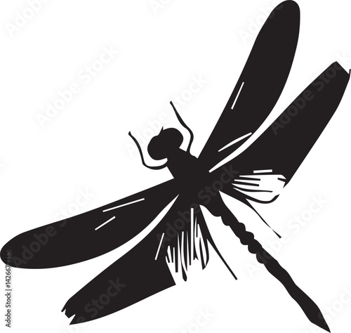 Dragonfly silhouette vector EPS