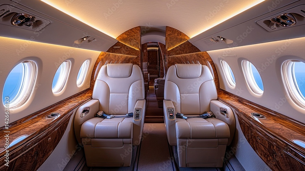 Fototapeta premium Luxurious Private Jet Interior (2)