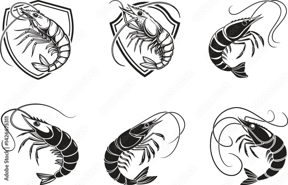 shrimp vector icon shrimp vector icon