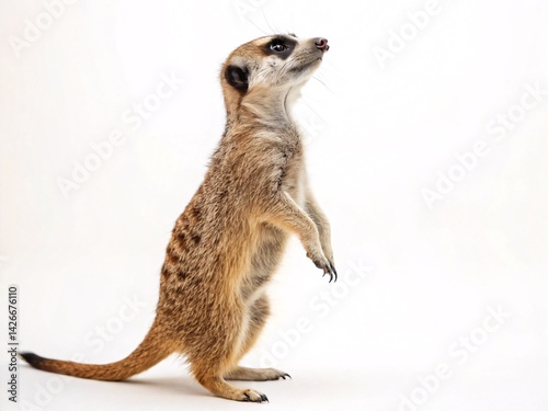 Alert Meerkat Standing Tall A Wildlife Photography Image