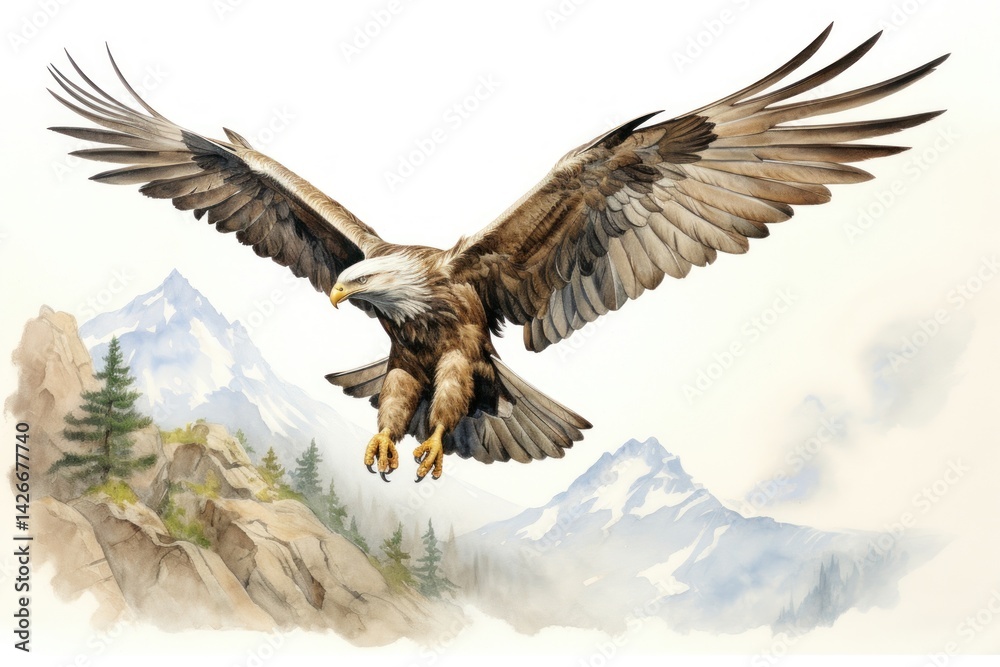 Fototapeta premium Eagle bird vulture animal flying.