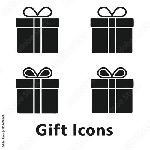 Create a set of six gift icons in a minimalist style
